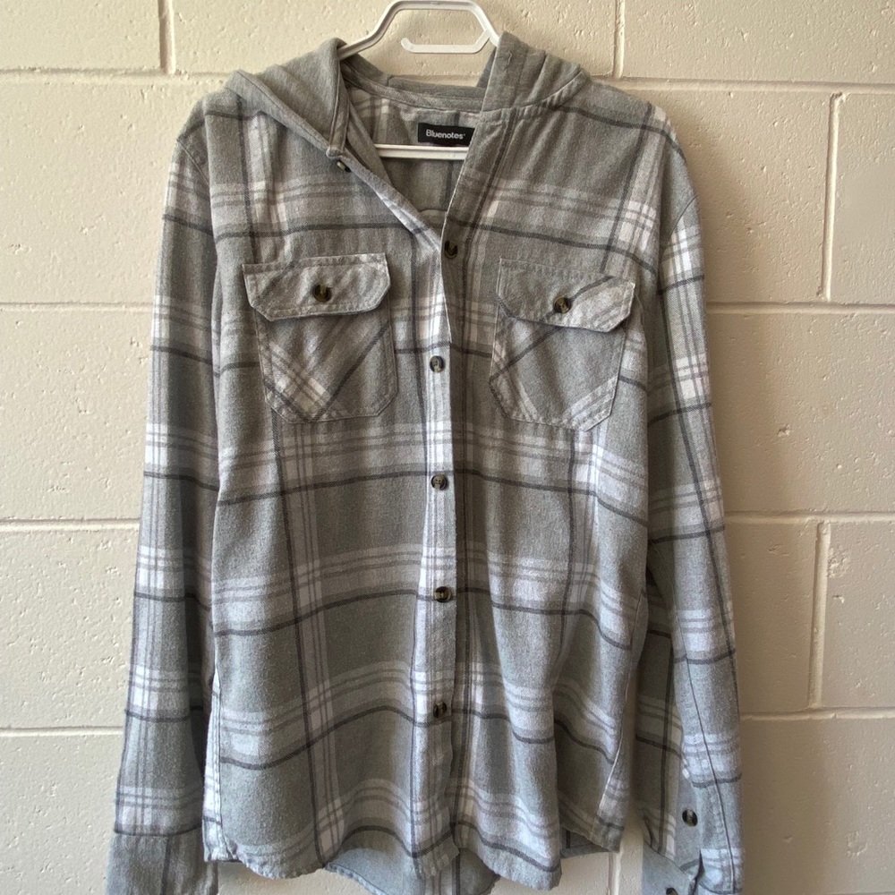 Light grey plaid flannel